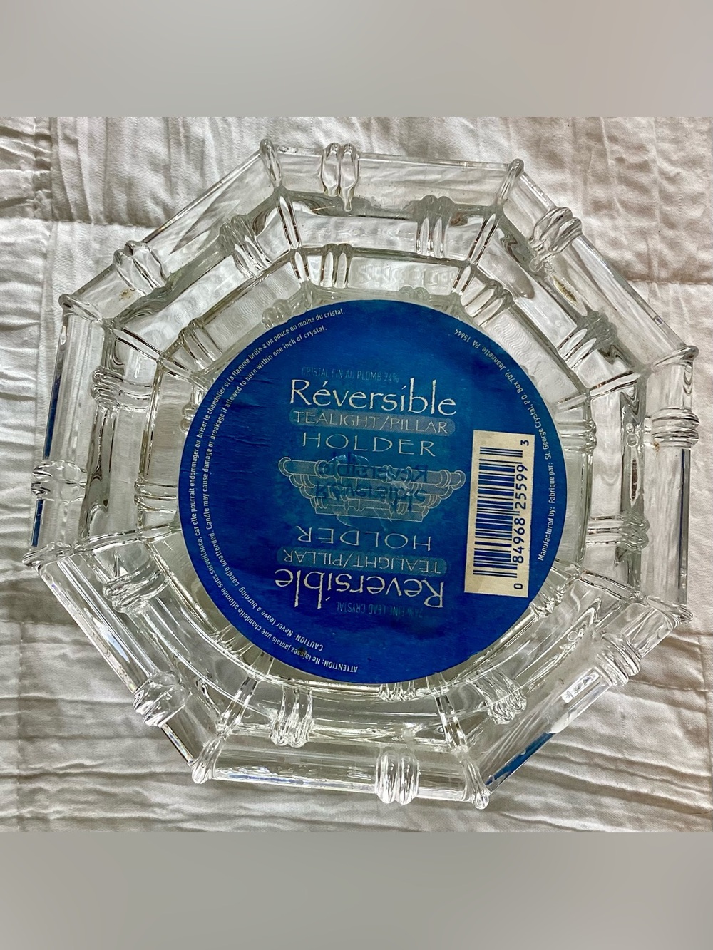 Vintage St. George Crystal 24% Lead Crystal Candleholder Made in USA 1980s-90s - Picture 15 of 15